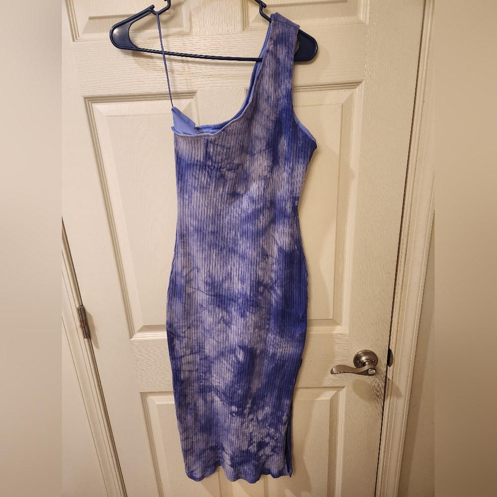 Halara Violet Tie-Dye One-Shoulder Dress